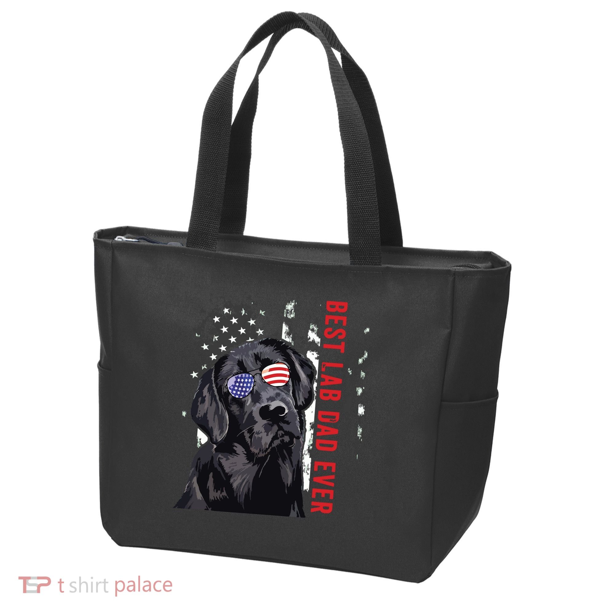 Best Lab Dad Ever Labrador Dog American Flag Fathers Day Tote Bag