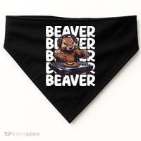 Beaver Lover DJ Funny Beaver Great Gift USA-Made Doggie Bandana thumb 0