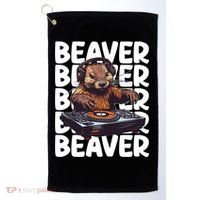 Beaver Lover DJ Funny Beaver Great Gift Golf Towel thumb 0