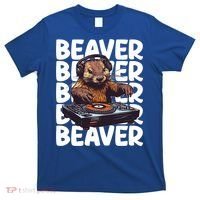 Beaver Lover DJ Funny Beaver Great Gift T-Shirt thumb 0