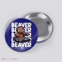 Beaver Lover DJ Funny Beaver Great Gift Button thumb 0