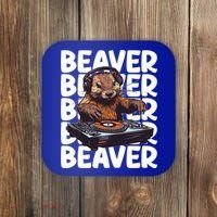 Beaver Lover DJ Funny Beaver Great Gift Coaster thumb 0