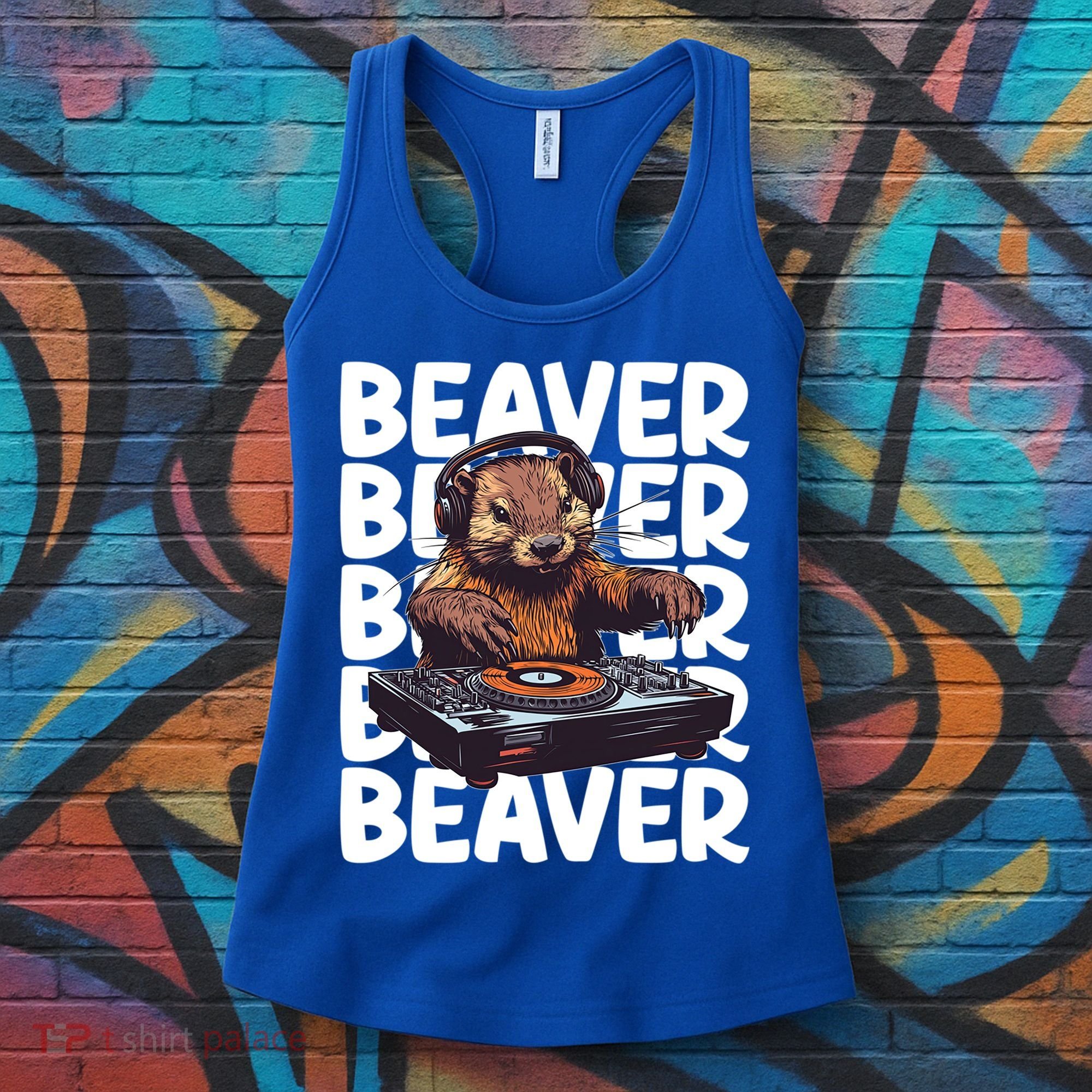 Beaver Lover DJ Funny Beaver Great Gift Women's Tank Top