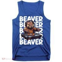 Beaver Lover DJ Funny Beaver Great Gift Tank Top thumb 0