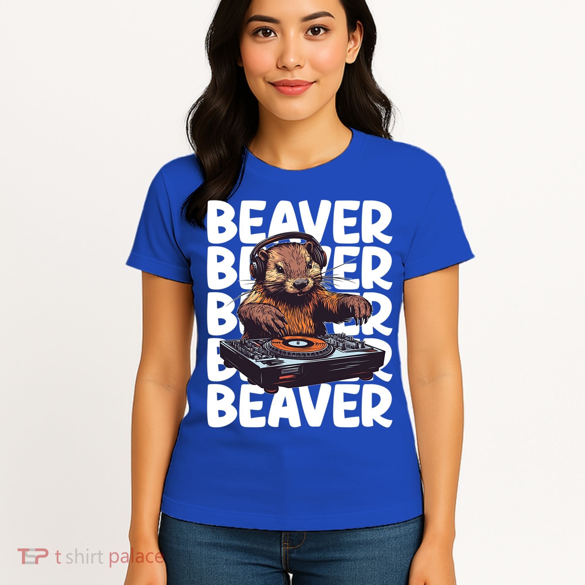 Beaver Lover DJ Funny Beaver Great Gift Women's T-Shirt