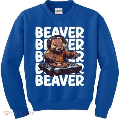 Beaver Lover DJ Funny Beaver Great Gift Kids Sweatshirt