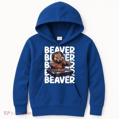 Beaver Lover DJ Funny Beaver Great Gift Kids Hoodie