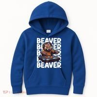 Beaver Lover DJ Funny Beaver Great Gift Kids Hoodie thumb 0