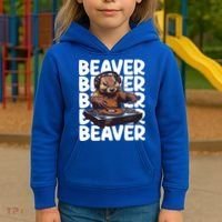 Beaver Lover DJ Funny Beaver Great Gift Kids Hoodie thumb 3