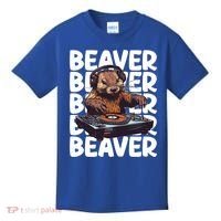 Beaver Lover DJ Funny Beaver Great Gift Kids T-Shirt thumb 0