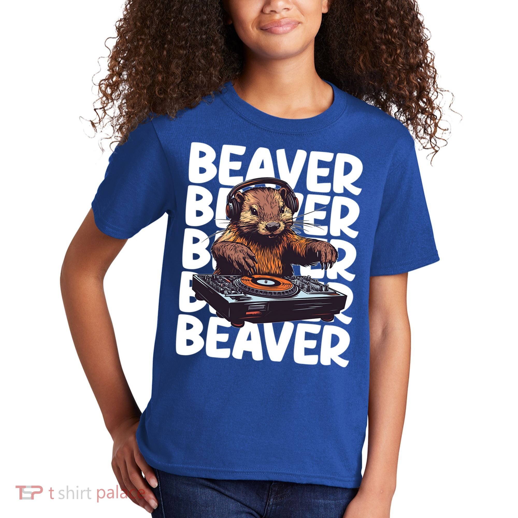 Beaver Lover DJ Funny Beaver Great Gift Kids T-Shirt