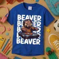Beaver Lover DJ Funny Beaver Great Gift Kids T-Shirt thumb 3