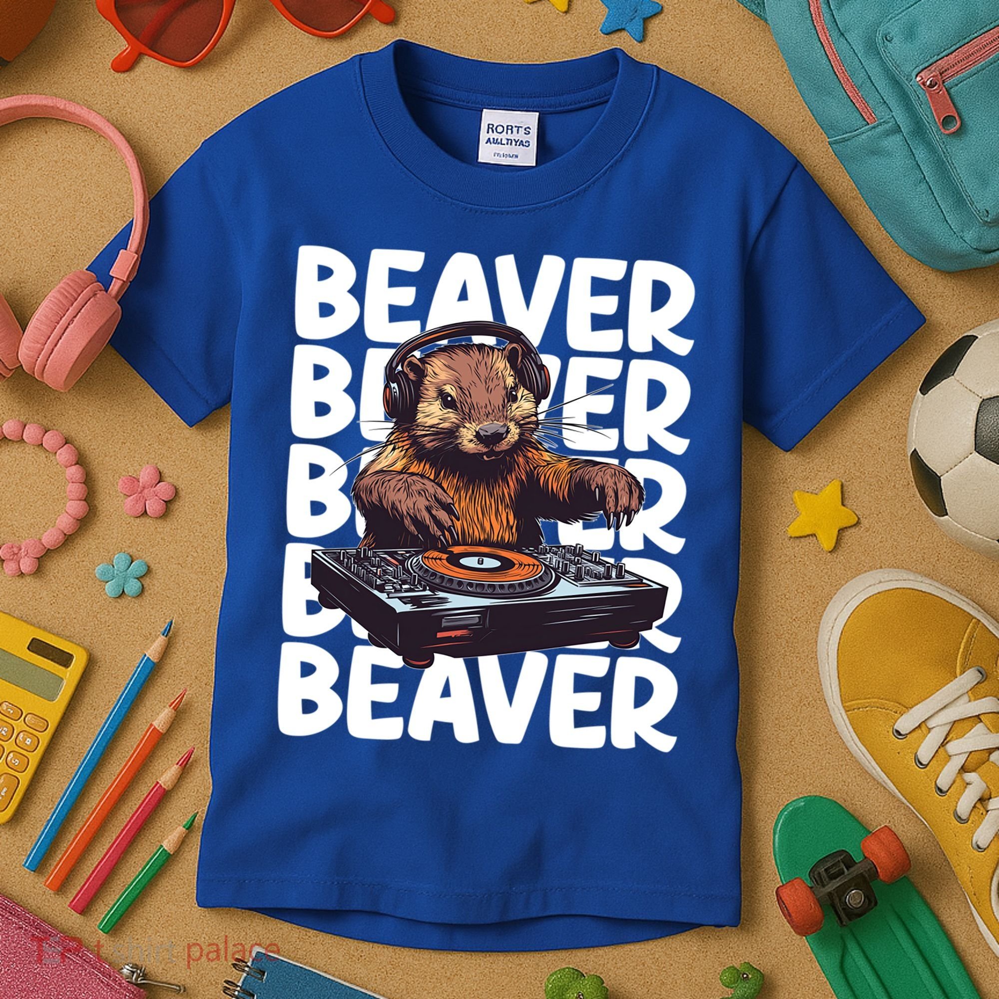 Beaver Lover DJ Funny Beaver Great Gift Kids T-Shirt