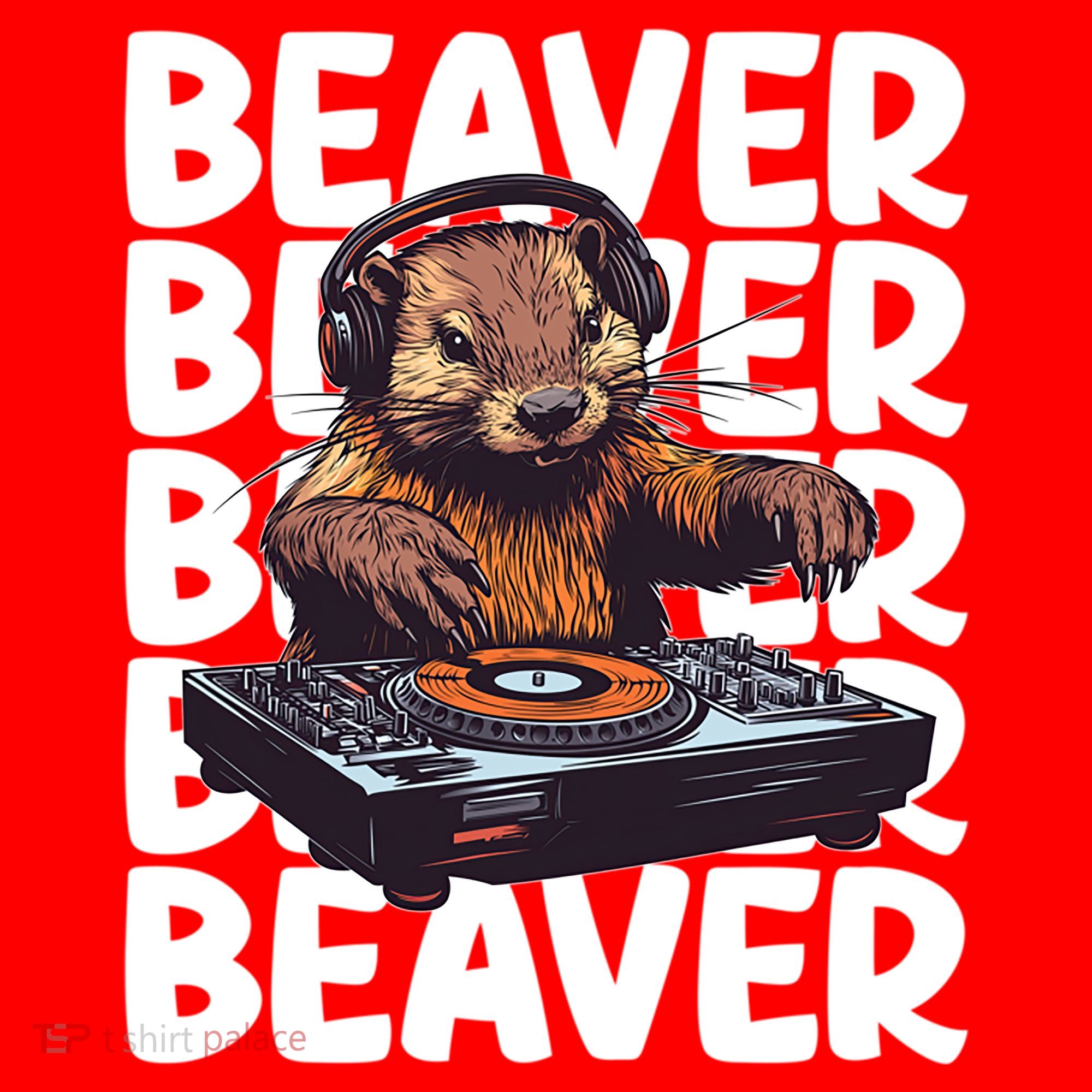 Beaver Lover DJ Funny Beaver Great Gift Santa Hat