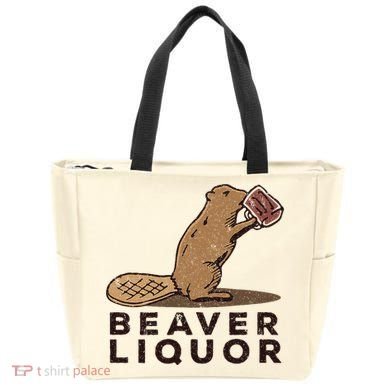 Beaver Liquor Drinking Tote Bag