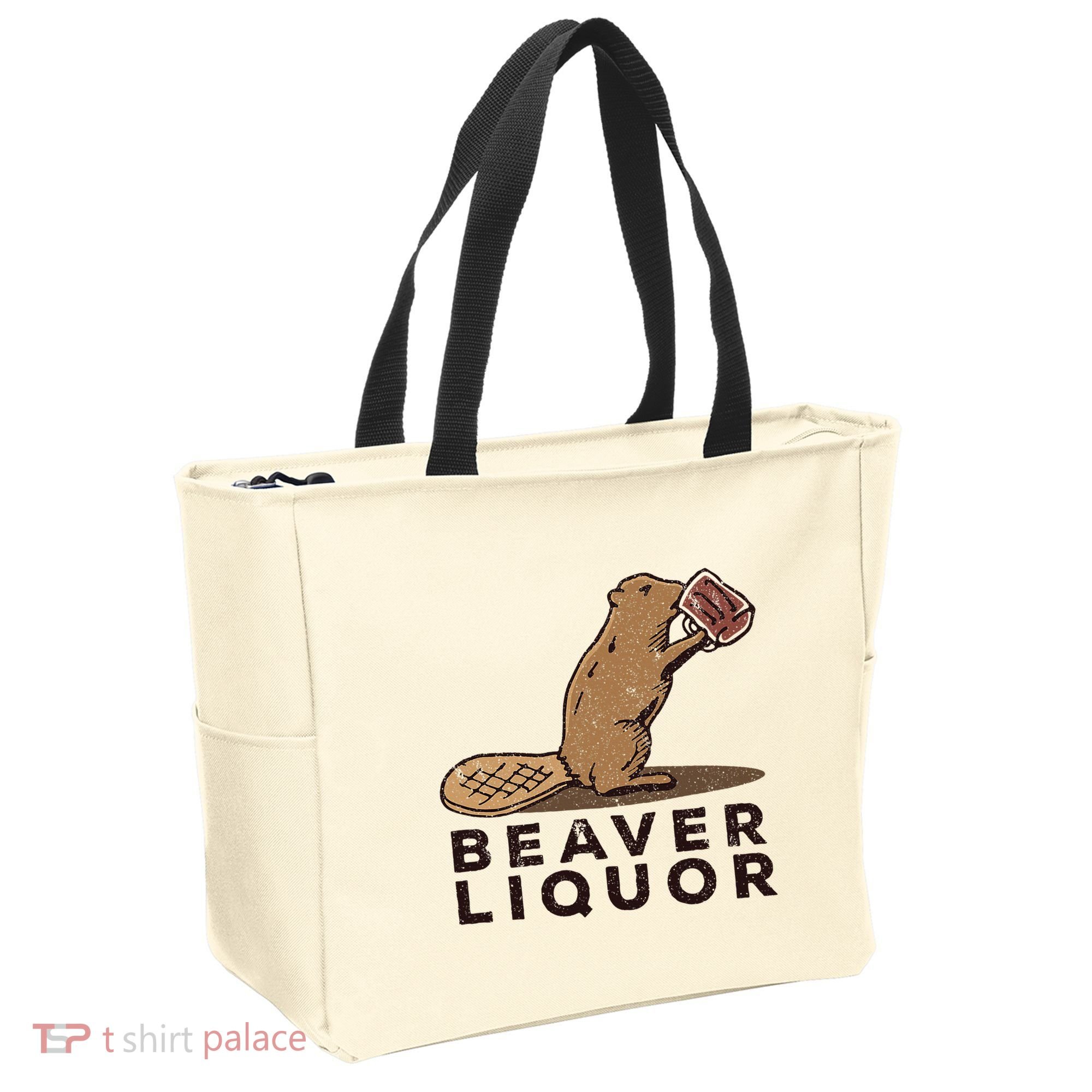 Beaver Liquor Drinking Tote Bag