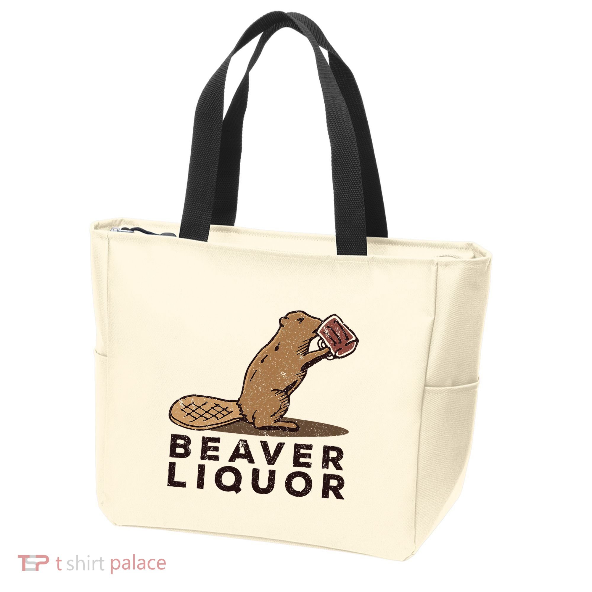 Beaver Liquor Drinking Tote Bag