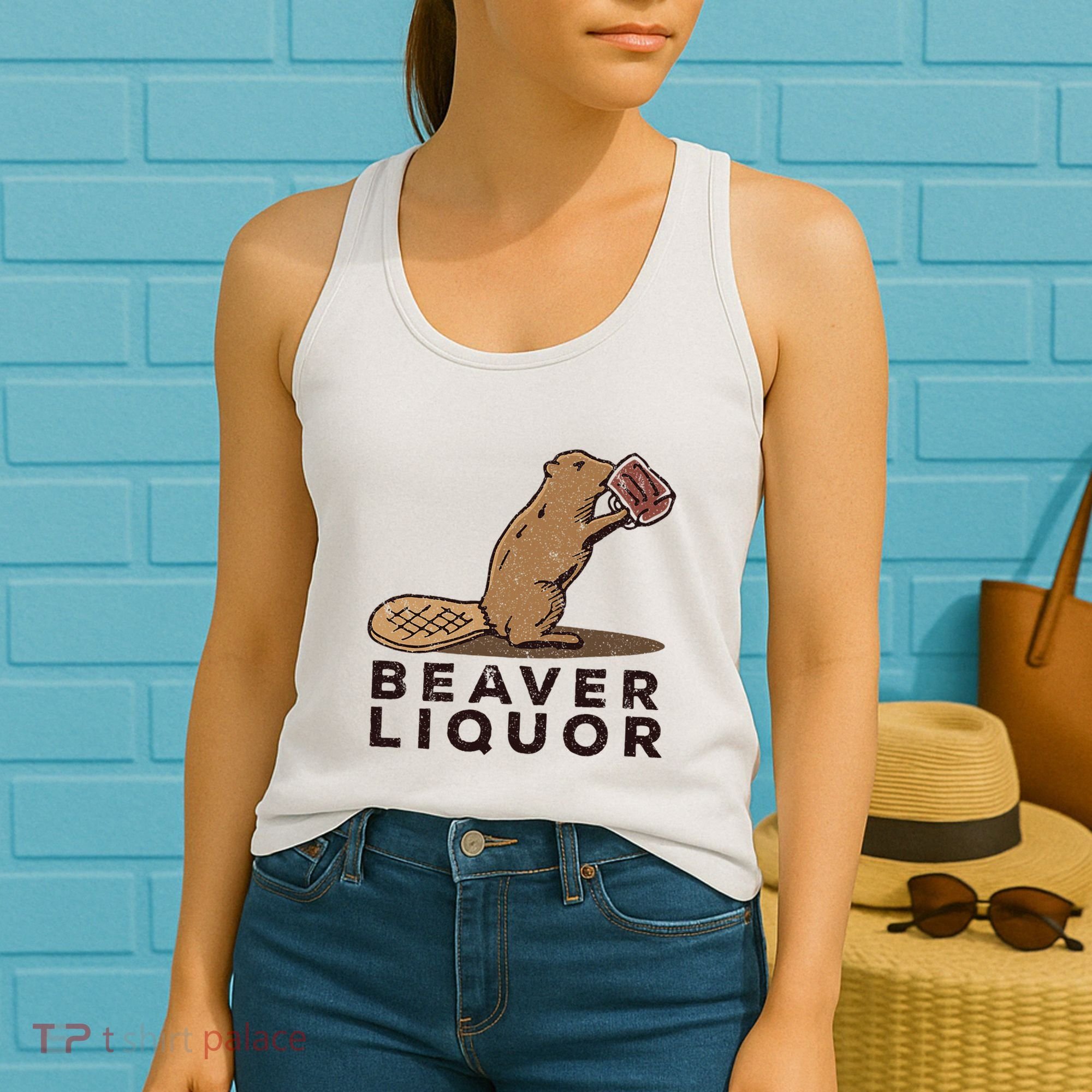 Beaver Liquor Drinking Women's Tank Top