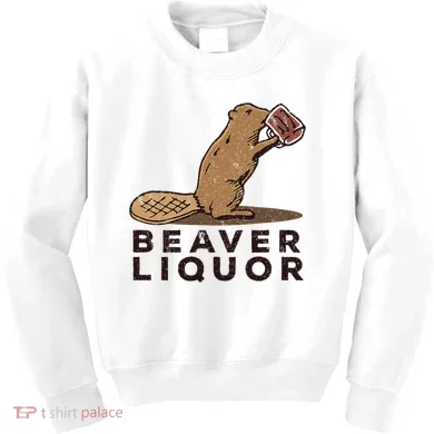 Beaver Liquor Drinking Kids Sweatshirt
