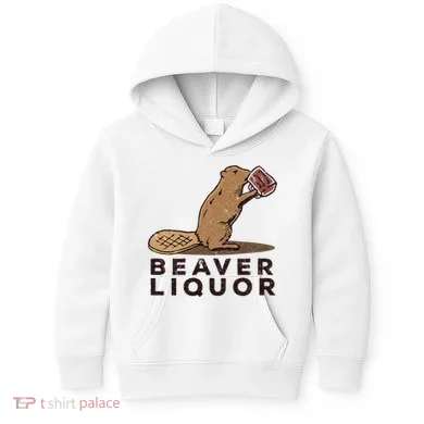 Beaver Liquor Drinking Kids Hoodie