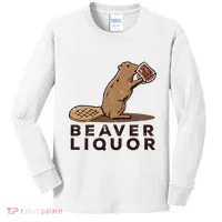 Beaver Liquor Drinking Kids Long Sleeve Shirt thumb 0