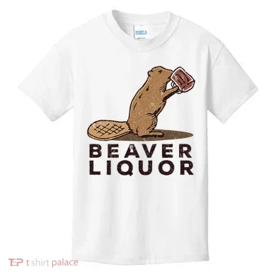 Beaver Liquor Drinking Kids T-Shirt