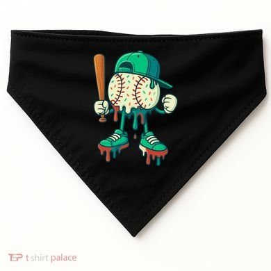 Baseball Lifestyle Drip Ice Cream Cool Art USA-Made Doggie Bandana