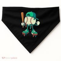 Baseball Lifestyle Drip Ice Cream Cool Art USA-Made Doggie Bandana thumb 0
