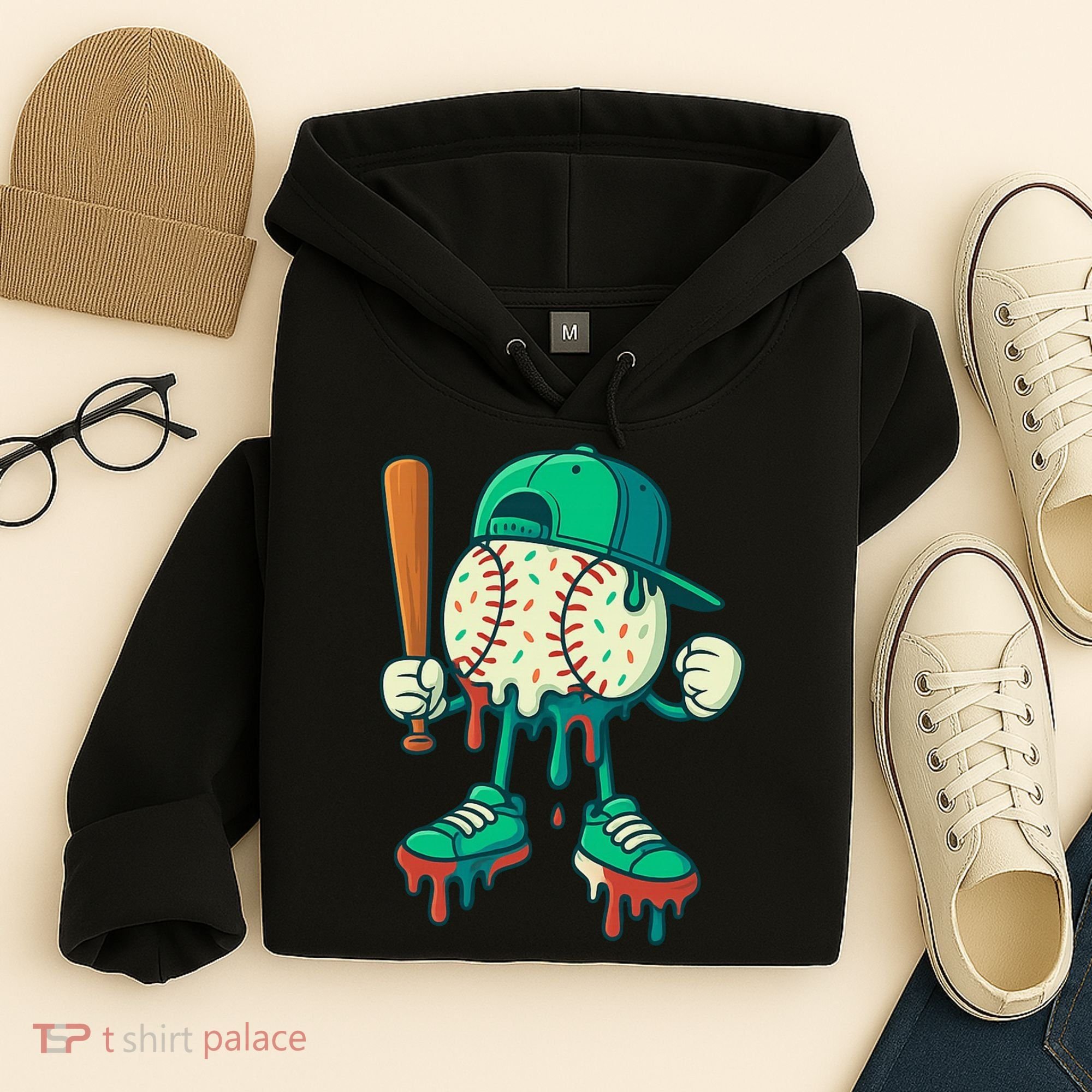 Baseball Lifestyle Drip Ice Cream Cool Art Hoodie