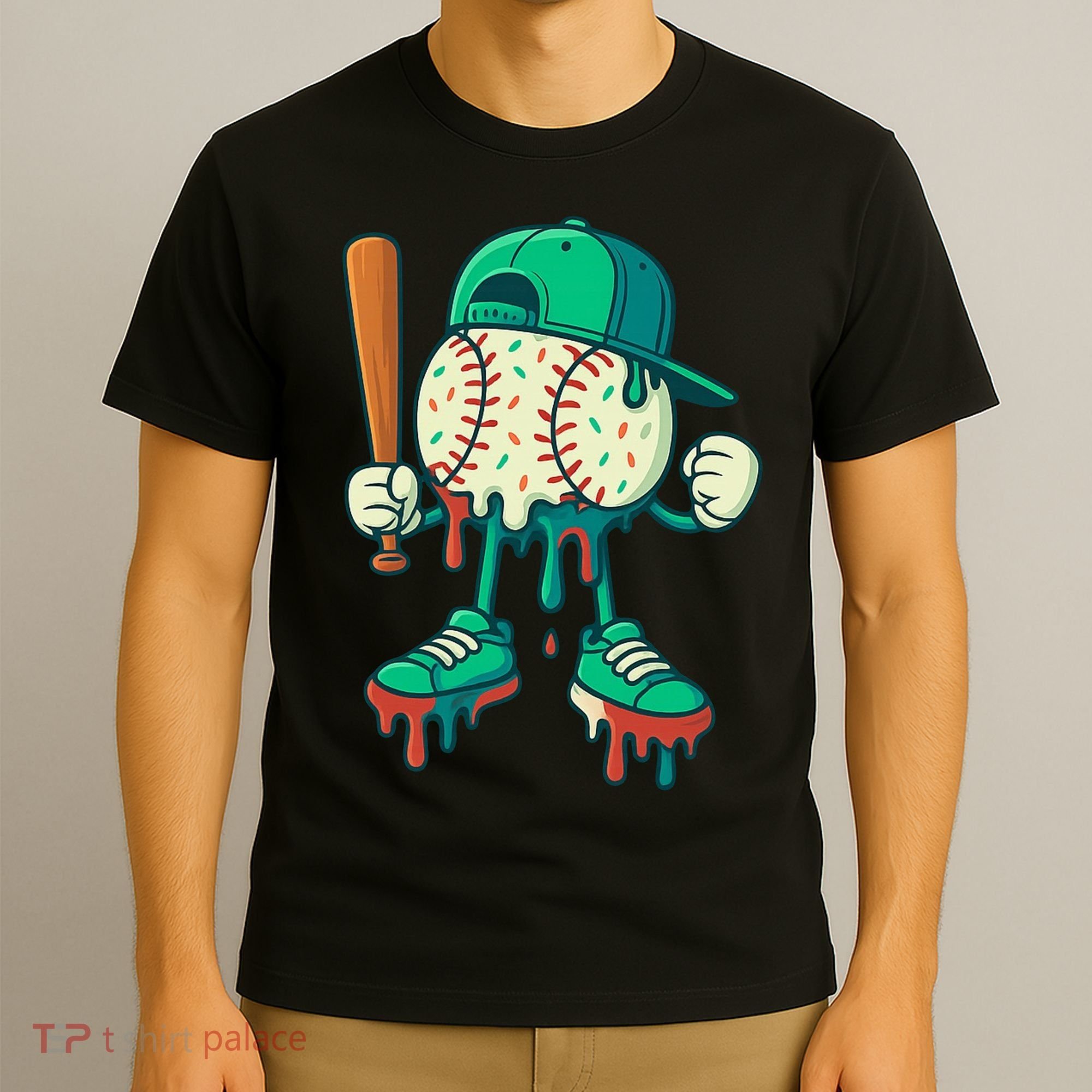 Baseball Lifestyle Drip Ice Cream Cool Art T-Shirt