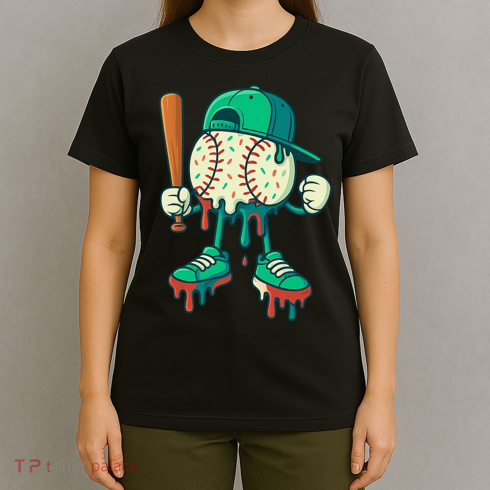 Baseball Lifestyle Drip Ice Cream Cool Art T-Shirt