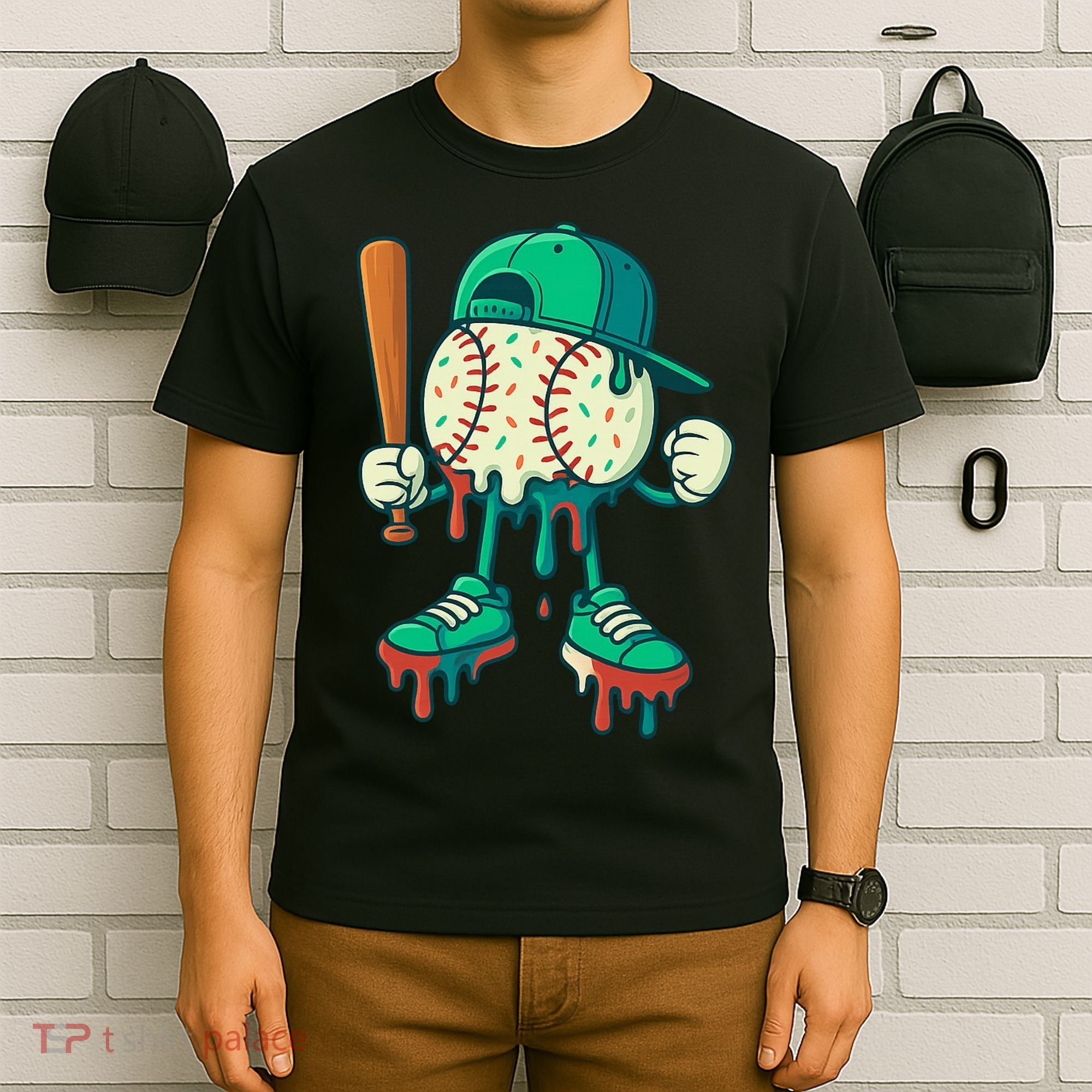 Baseball Lifestyle Drip Ice Cream Cool Art T-Shirt