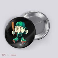 Baseball Lifestyle Drip Ice Cream Cool Art Button thumb 0