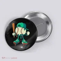 Baseball Lifestyle Drip Ice Cream Cool Art Button thumb 0