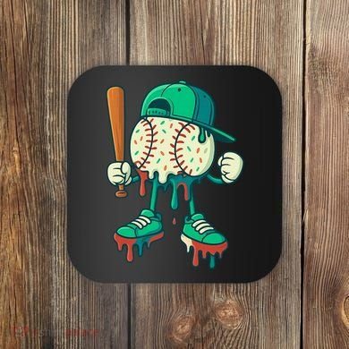 Baseball Lifestyle Drip Ice Cream Cool Art Coaster