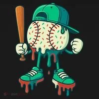 Baseball Lifestyle Drip Ice Cream Cool Art Ornament thumb 1