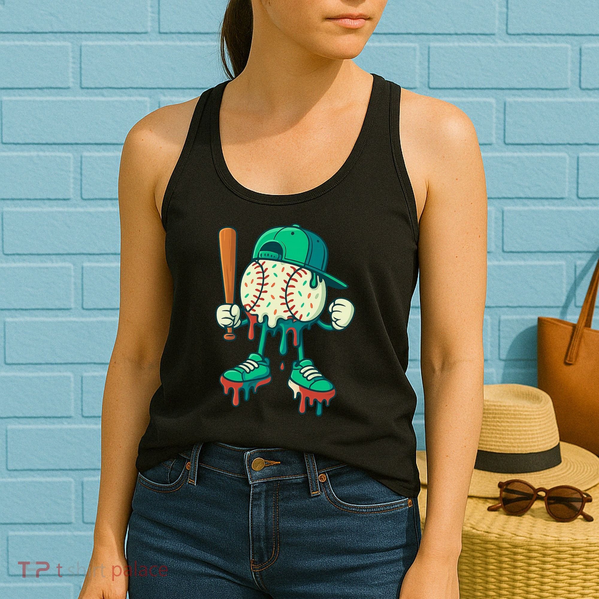 Baseball Lifestyle Drip Ice Cream Cool Art Women's Tank Top