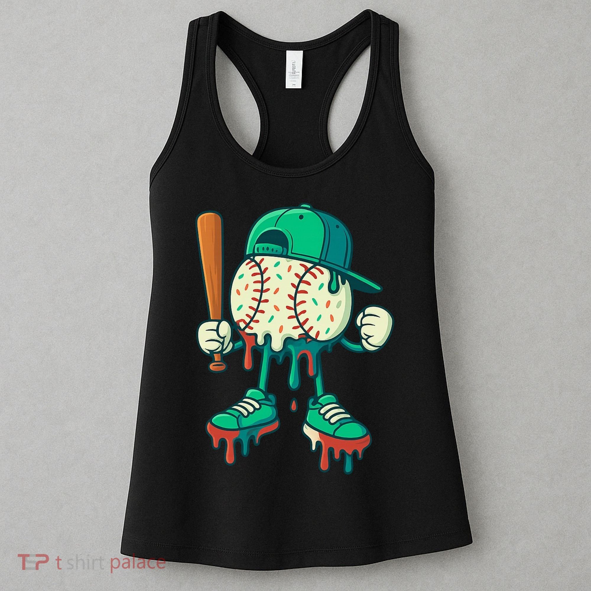 Baseball Lifestyle Drip Ice Cream Cool Art Women's Tank Top
