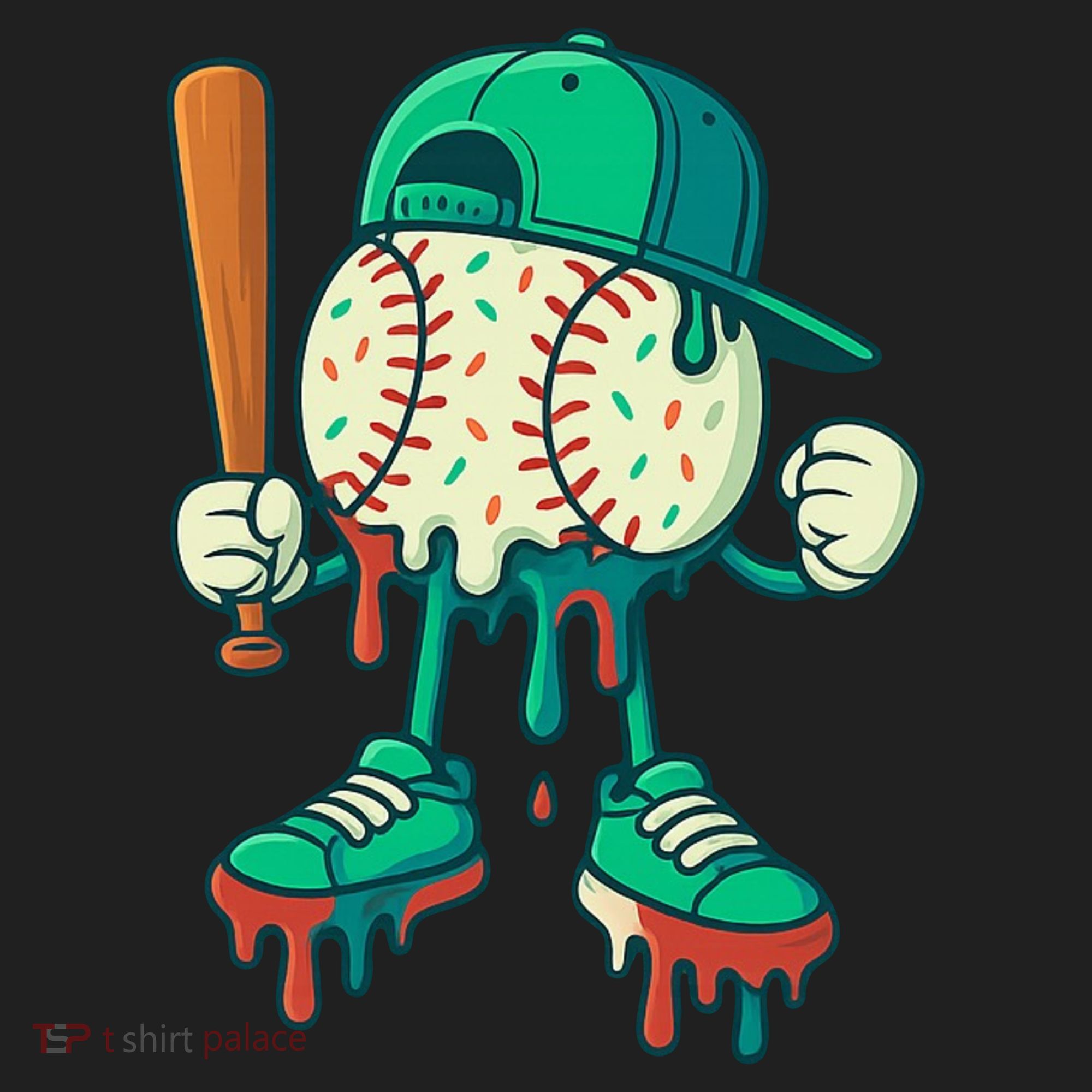 Baseball Lifestyle Drip Ice Cream Cool Art Hat