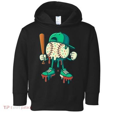 Baseball Lifestyle Drip Ice Cream Cool Art Toddler Hoodie