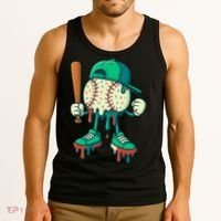 Baseball Lifestyle Drip Ice Cream Cool Art Tank Top thumb 3