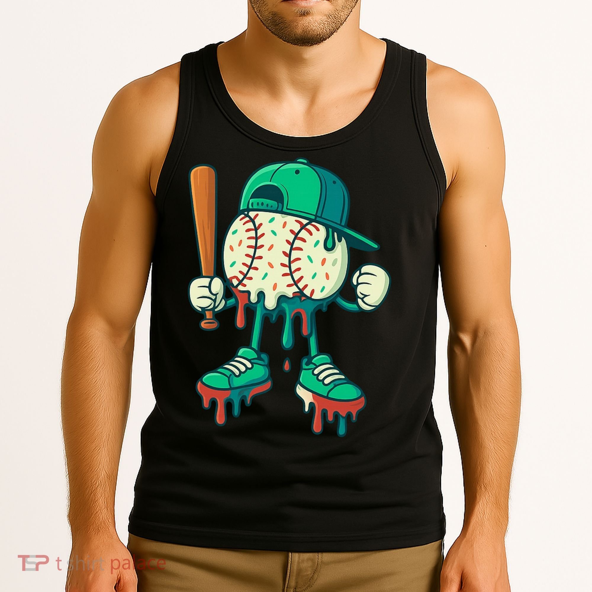 Baseball Lifestyle Drip Ice Cream Cool Art Tank Top