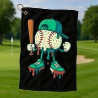 Baseball Lifestyle Drip Ice Cream Cool Art Golf Towel thumb 1