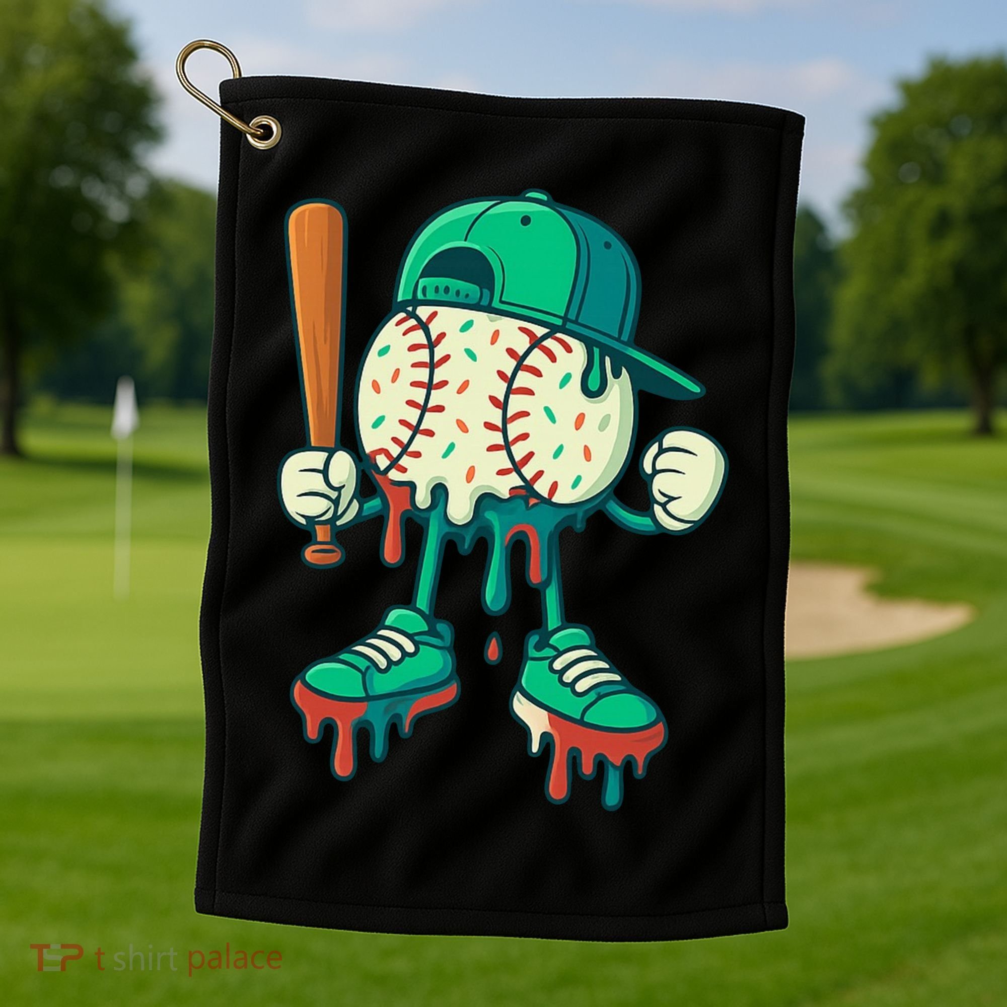 Baseball Lifestyle Drip Ice Cream Cool Art Golf Towel