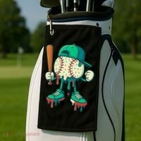 Baseball Lifestyle Drip Ice Cream Cool Art Golf Towel thumb 2