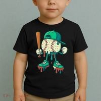 Baseball Lifestyle Drip Ice Cream Cool Art Toddler T-Shirt thumb 2