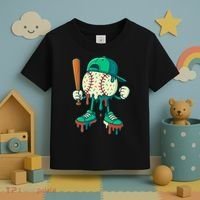 Baseball Lifestyle Drip Ice Cream Cool Art Toddler T-Shirt thumb 3