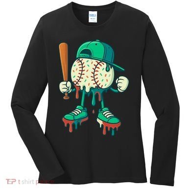 Baseball Lifestyle Drip Ice Cream Cool Art Women's Long Sleeve Shirt