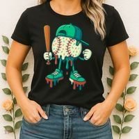 Baseball Lifestyle Drip Ice Cream Cool Art Women's T-Shirt thumb 2