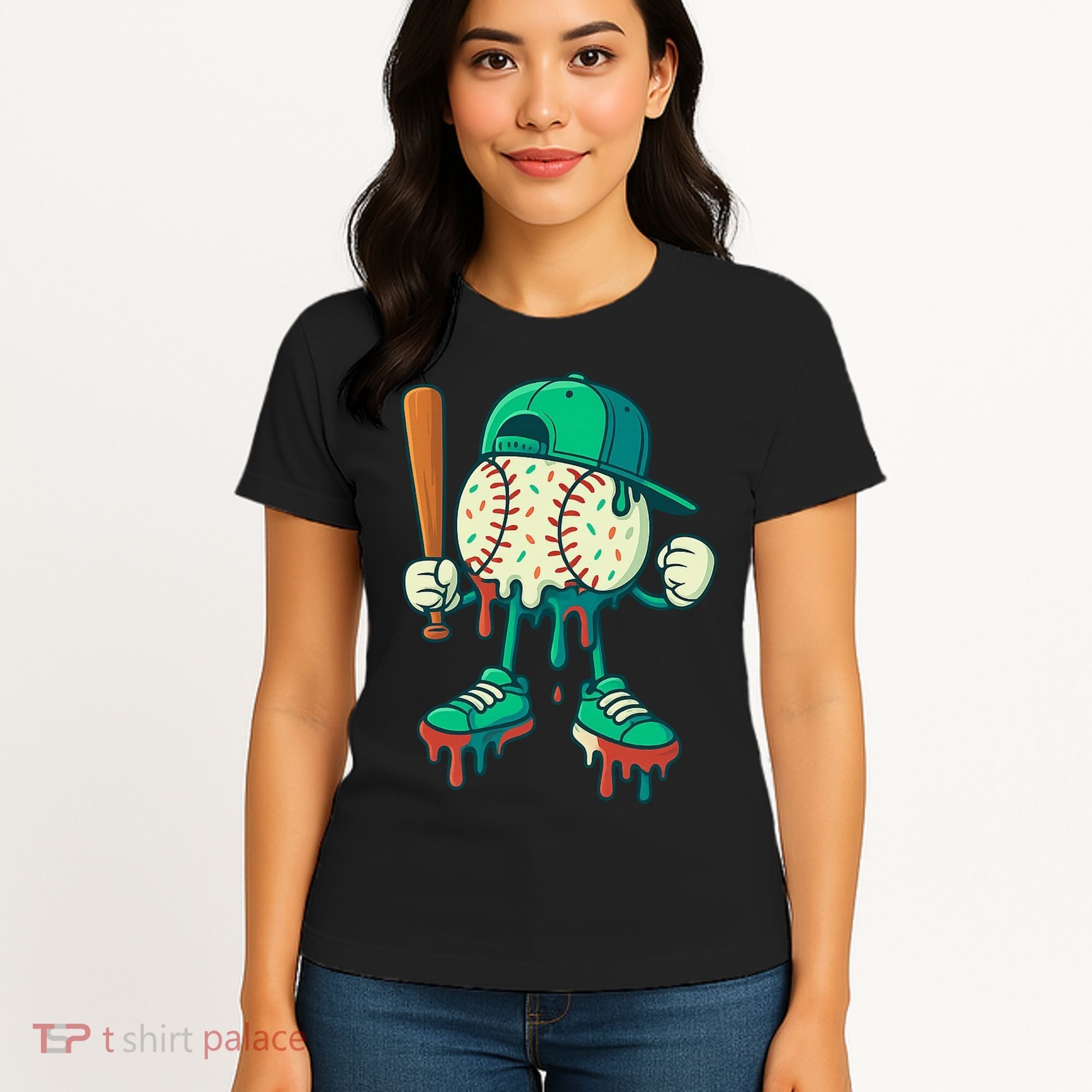 Baseball Lifestyle Drip Ice Cream Cool Art Women's T-Shirt